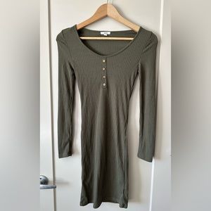 Olive green sweater dress